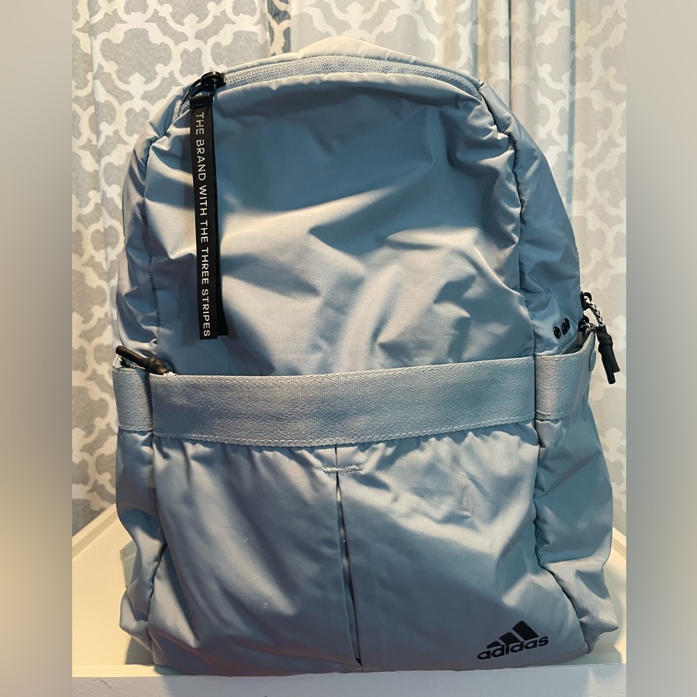 Adidas Light Blue Backpack laptop Unisex 3 stripes